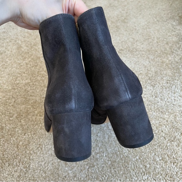 NWD L’agence Jeanne Block Heel Gray Suede Booties - Picture 4 of 8